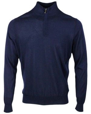 Colombo Light Half-Zip Long-Sleeved Jumper - Blue