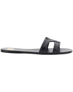 Saint Laurent Sandals Mabrouka Leather Calf - White