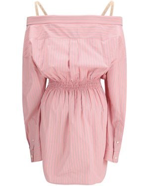 Miu Miu Dress Striped Cotton - Pink