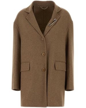 Ermanno Scervino Camel Wool Blend Blazer - Brown