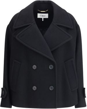 Chloé Oversize Short Coat - Black
