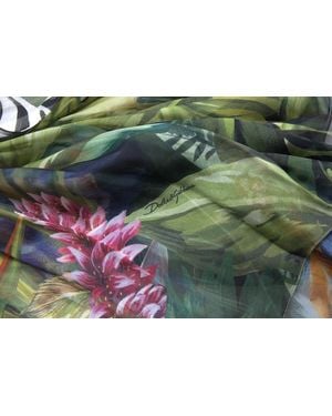 Dolce & Gabbana Silk Jungle Print Maxi Dress - Green