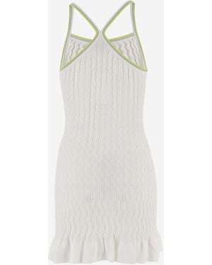 CASABLANCA Viscose Blend Dress With Logo - White