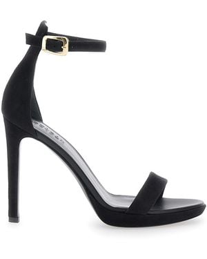 Le Plain Heels Plateau Suede Leather For - Black