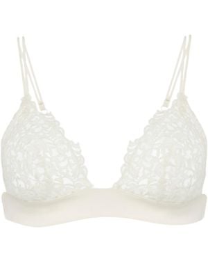 La Perla Off- Triangle Bra With Macramé Cfi906335 Clothing - White
