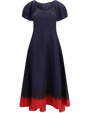 Tory Burch Midi Dress With Balloon Sleeves - Blue