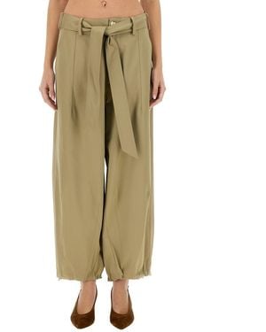 Alysi Belted Pants - Green