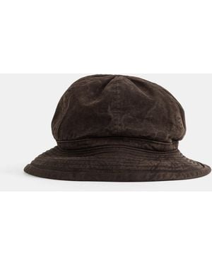 TAIGA TAKAHASHI Military Hat Cedar-Dyed Mud Cotton - Brown