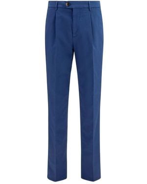 Brunello Cucinelli Blue Cotton Chino Trousers