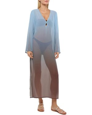 MC2 Saint Barth Agatha Georgette Maxi Dress Overalls - Blue
