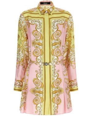 Versace Silk Short Dress - Metallic
