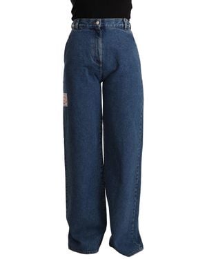 Gcds Chic High-Waist Boot Cut Denim - Blue