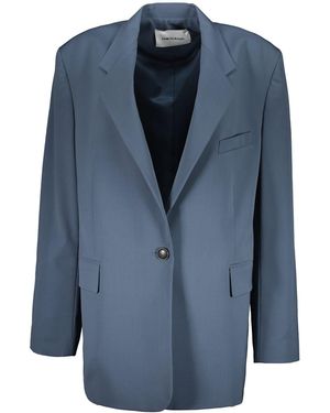 Low Classic Single-Breasted Blazer - Blue