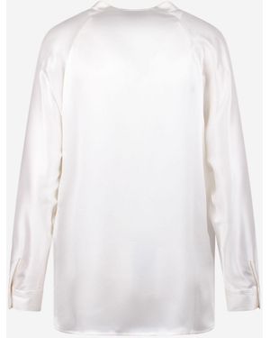 Vince Silk V-Neck Shirt - White