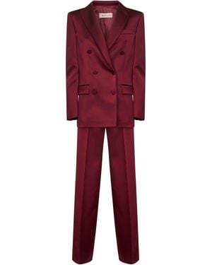 Blanca Vita Satin Telvera Suit Polyester Trouser Suits - Red