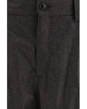 Brunello Cucinelli Virgin Wool Flannel Cargo Trousers Fleece (Ovis Aries) Trousers - Black