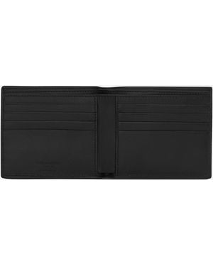 Saint Laurent Leather Wallet With Logo & Cardholders - Black