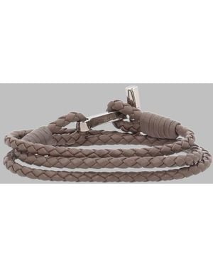 Tom Ford Bracelet Logo Leather Calf Bracelets - Grey