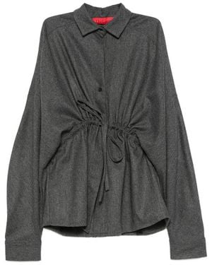 Thelatest E-Dalida Drawstring-Waist Shirt - Grey