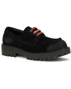 Prada Loafers Suede Lace-Up Upper: Shoes - Black