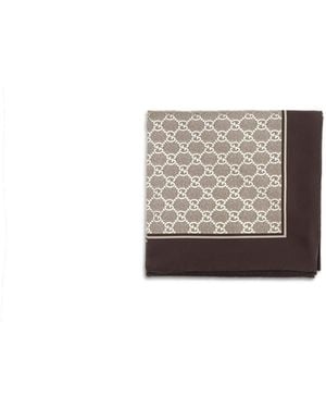 Gucci Laminated Printed Silk Scarf - Grey