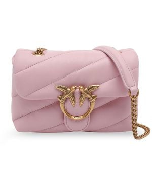 Pinko Baby Love Puff Leather Crossbody Bag - Pink