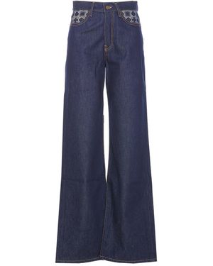 Amiri Ma Quad High Rise Wid Jeans - Blue