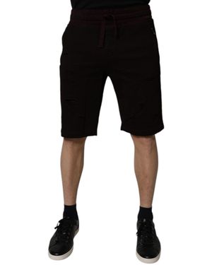 Dolce & Gabbana Distressed Casual Shorts - Black