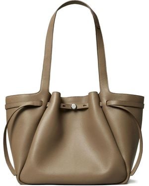 Tory Burch Romy Leather Tote Bag - Natural