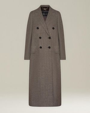 Kiton Coat Virgin Wool Lining Silk Outerwear - Natural
