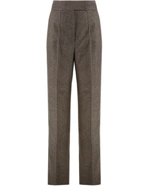 Max Mara Wide-Leg Pants Wool Virgin - Gray
