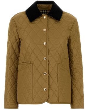 Burberry Light Quilted Shirt Collar Jacket - Green