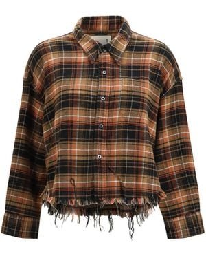 R13 Plaid Shirt Light Cotton - Brown