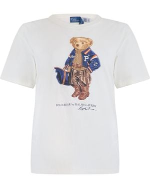 Polo Ralph Lauren Cotton T-Shirt With Teddy Bear Motif T-Shirts & Jerseys - White
