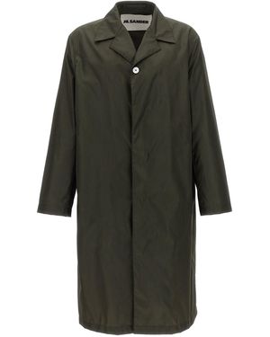 Jil Sander Single-Breasted Nylon Twill Trench Coat - Green