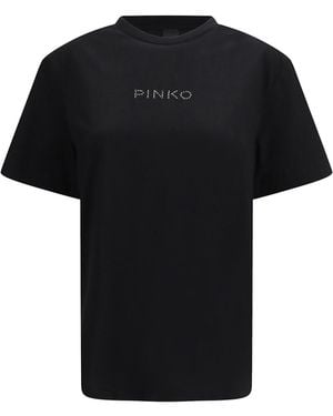 Pinko Rhinestone T-Shirt - Black
