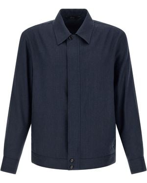 Brioni Shirt Collar Jacket - Blue