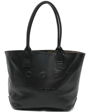 Hogan Small Leather Tote Bag - Black