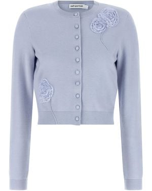 Self-Portrait Polyester Cardigan Clothing - Blue
