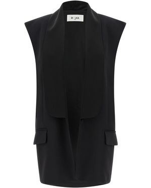 DI.LA3 PARI' Tuxedo Vest Viscose Gilet - Black