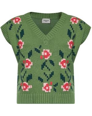 Weekend by Maxmara Knit Vest Wkdalamaro Cotton Tops - Green