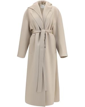 Max Mara Olmo Coat Virgin Wool Fleece Ovis Aries - Natural