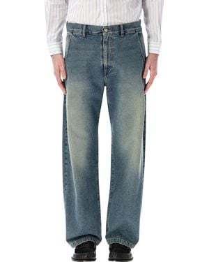 mfpen Straight Cut Organic Denim Jeans - Blue