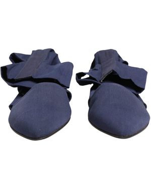 Dolce & Gabbana Cotton Ankle Boots Shoes Stretch - Blue