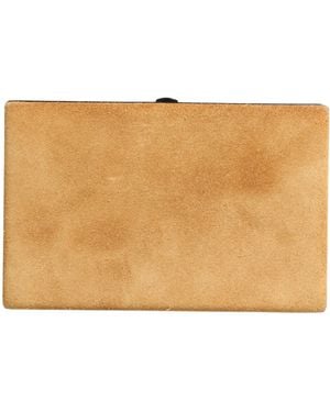 Dolce & Gabbana Velvet Calf Leather Clutch Evening Purse Bag Aluminium - Natural