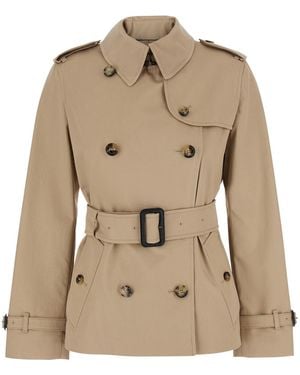 Burberry Jacket Tech Fabric Polyamide Coat - Natural