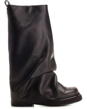 The Attico Leather Ankle Boots 'Robin' - Black