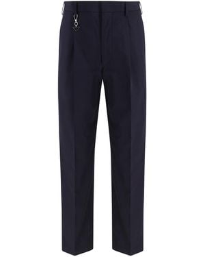 Prada Tailored Cotton Poplin Trousers - Blue