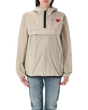 COMME DES GARÇONS PLAY Packable Half-Zip K-Way Hooded Jacket - Natural