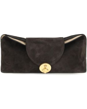 Versace Suede Pouch Vivian Calf Leather Shoulder Bags - White